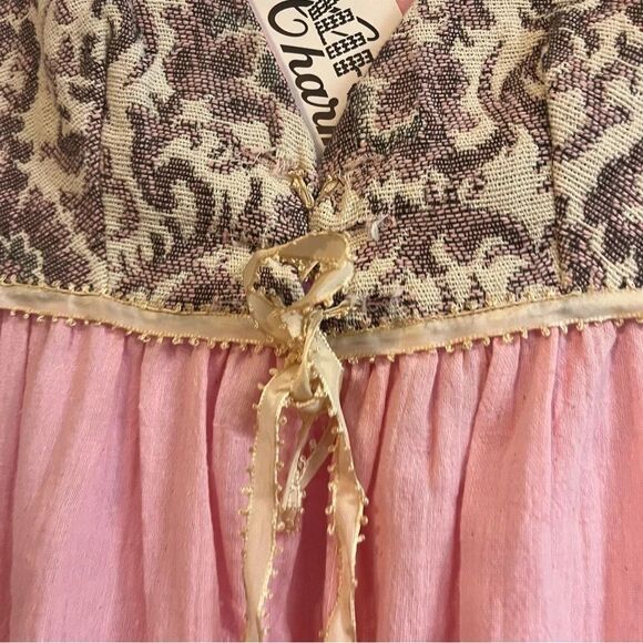 California Charmer Pink And Cream Maxi Dress Size 9/10 - Picture 4 of 9